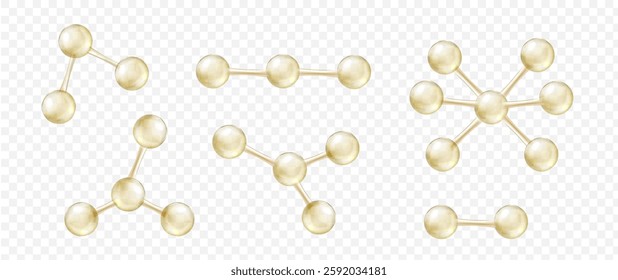 Illustration of Molecular Structures on Transparent Background