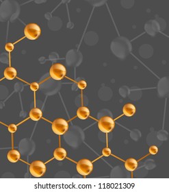Illustration molecule's structure with copy space for your text - vector