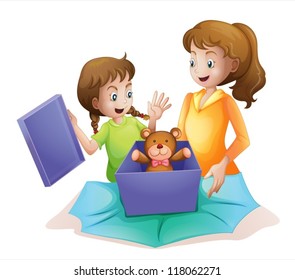 illustration of mom and kid