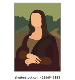 The Illustration of Mona lisa Painting.