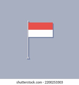 Illustration of Monaco flag Template