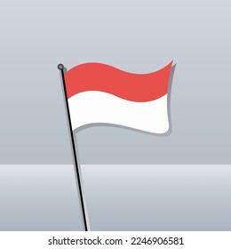 Illustration of Monaco flag Template