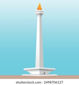 illustration of the Monas monument from Indonesia