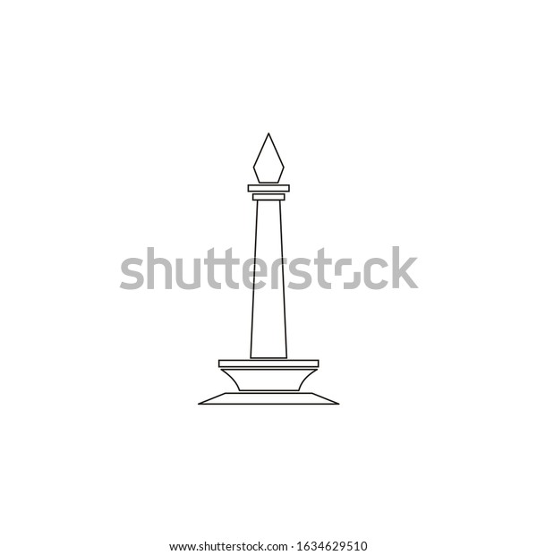 Illustration Monas Tower Landmarks Jakarta City Stock Vector (Royalty ...