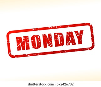 Illustration of monday red text stamp
