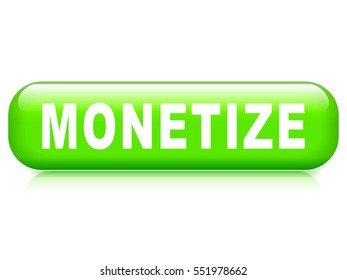 Illustration of monetize button on white background