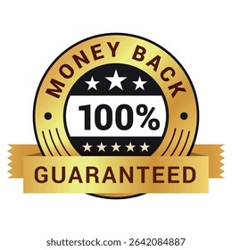 An illustration of a money back guarantee sign, suitable for business promotional materials seeking to reassure customers of honesty.