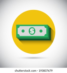 Illustration of Money cash flat vector icon