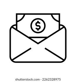 illustration of money in a envelope icon vector