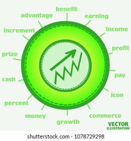 Illustration with Money Growth Icon. Infographic illustration