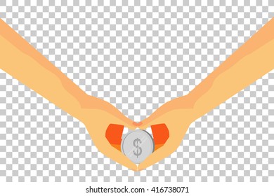 Illustration for Money Grubber (Silver Dollar Coin)
