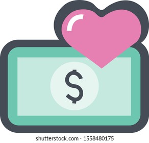 illustration of money icon, sticker,tshirt print, vector illustration