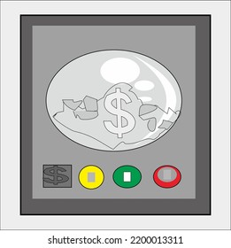  illustration of a money laundering machine... money laundry is a crime in the form of embezzlement or disguising funds or assets that are not his right and are carried out by irresponsible parties. .