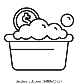 Illustration of a money laundering washing concept icon in finance and banking industry with vector design and simple graphic element