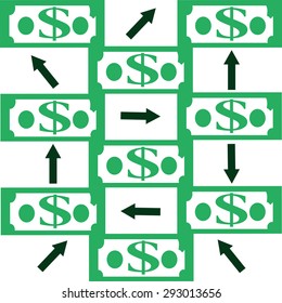 Illustration of money movement pattern.