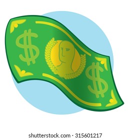 Illustration money object paper ballot. Ideal for catalogs, informative and institutional material