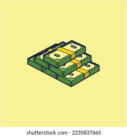 Illustration of money stack vector