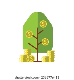 Illustration of money tree, tree and money, suitable used for business growth, insurance, trade, investment, and etc