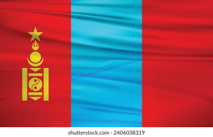 Illustration of Mongolia Flag and Editable vector Mongolia Country Flag