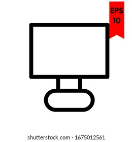 illustration of monitor flat icon