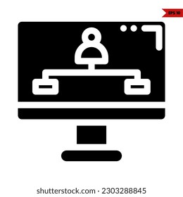 Illustration of monitor glyph icon