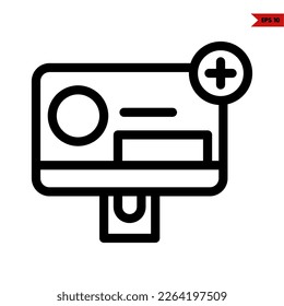 illustration of monitor line icon 