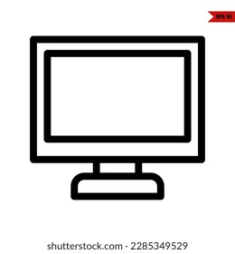 illustration of monitor line icon