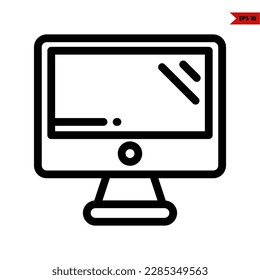 illustration of monitor line icon