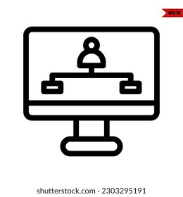 Illustration of monitor line icon