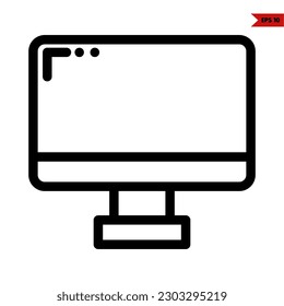 Illustration of monitor line icon