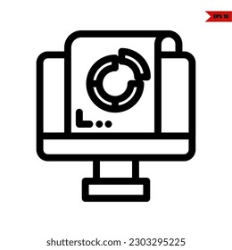 Illustration of monitor line icon