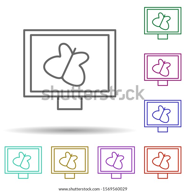 Illustration in monitor multi color icon.\
Simple thin line, outline vector of web icons for ui and ux,\
website or mobile\
application