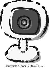 Illustration of a monitoring camera that can be remotely controlled