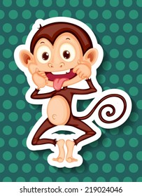 Illustration of a monkey with background