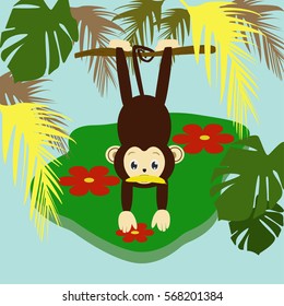 Illustration of monkey with banana