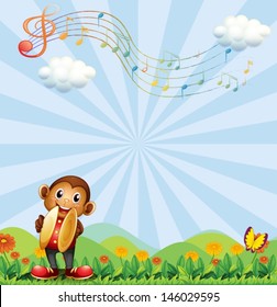 Illustration of a monkey with cymbals