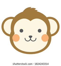 Ilustración de un mono. Icono de cara.
