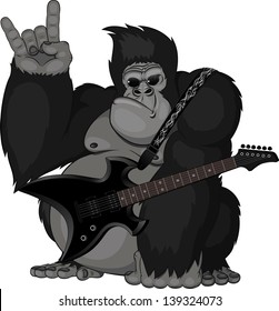 illustration: monkey with a guitar