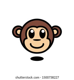 illustration of monkey head - cartoon animal - monkey vector - Vector