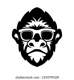 Illustration of monkey head. Design element for logo, label, sign. Vector illustration