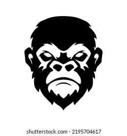 Illustration of monkey head. Design element for logo, label, sign. Vector illustration
