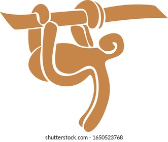 illustration of monkey icon, sticker,tshirt print, vector illustration