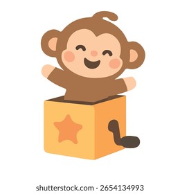 Illustration of Monkey Jack-in-the-box Toy animal