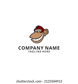 illustration Monkey logo design vector 