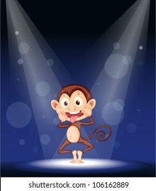 illustration of a monkey on stage