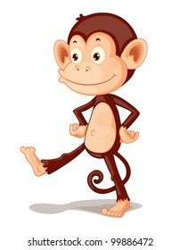 Illustration of a monkey on white