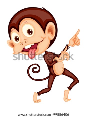 Illustration Monkey On White Stock Vector (Royalty Free) 99886406