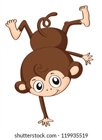 Illustration Chimp Character Hands Vector Dancing Stock Vector (Royalty ...