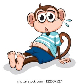 Illustration of a monkey on a white background