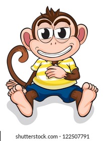 Illustration of a monkey on a white background